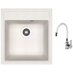 Кухонная мойка + смеситель Dr.Gans Nica 470+SanDonna F9995 (White)