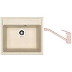 Кухонная мойка + смеситель Dr.Gans Nica 570+SanDonna F1066 (Beige)