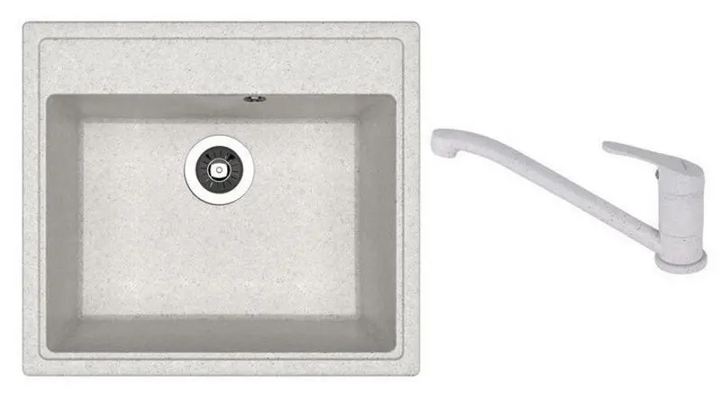 Кухонная мойка + смеситель Dr.Gans Nica 570+SanDonna F1066 (Grey)