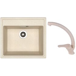 Кухонная мойка + смеситель Dr.Gans Nica 570+SanDonna F1069 (Beige)