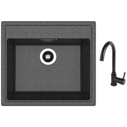 Кухонная мойка + смеситель Dr.Gans Nica 570+SanDonna F7073 (Black)