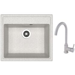 Кухонная мойка + смеситель Dr.Gans Nica 570+SanDonna F7073 (Grey)