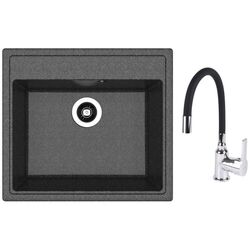 Кухонная мойка + смеситель Dr.Gans Nica 570+SanDonna F9995 (Black)