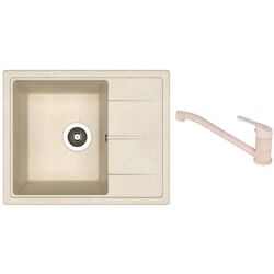 Кухонная мойка + смеситель Dr.Gans Nica 580+SanDonna F1066 (Beige)