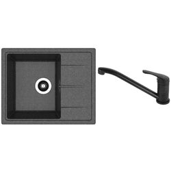 Кухонная мойка + смеситель Dr.Gans Nica 580+SanDonna F1066 (Black)