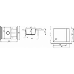 Кухонная мойка + смеситель Dr.Gans Nica 580+SanDonna F1069 (Grey) Thumb