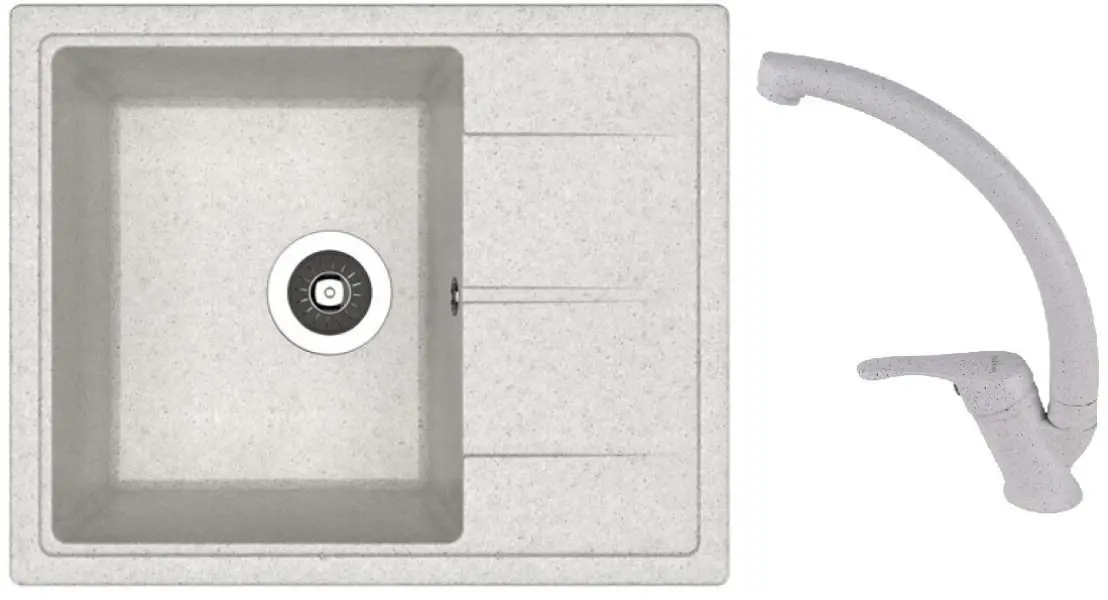 Кухонная мойка + смеситель Dr.Gans Nica 580+SanDonna F1069 (Grey)
