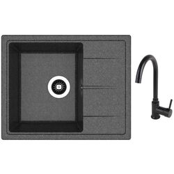 Кухонная мойка + смеситель Dr.Gans Nica 580+SanDonna F7073 (Black)