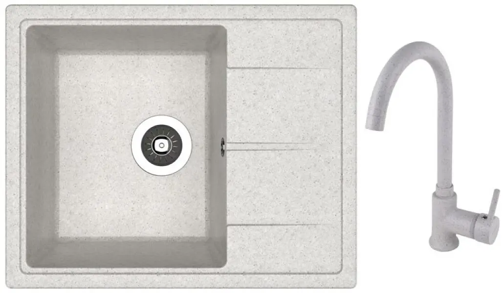 Chiuveta + baterie Dr.Gans Nica 580+SanDonna F7073 (Grey)