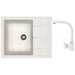 Кухонная мойка + смеситель Dr.Gans Nica 580+SanDonna F7103 (White)