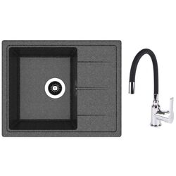 Кухонная мойка + смеситель Dr.Gans Nica 580+SanDonna F9995 (Black)