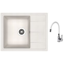 Кухонная мойка + смеситель Dr.Gans Nica 580+SanDonna F9995 (White)