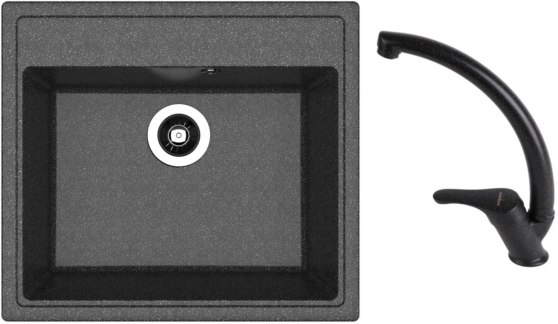 Chiuveta + baterie Dr.Gans Nika 570+SanDonna F1069 (Black)