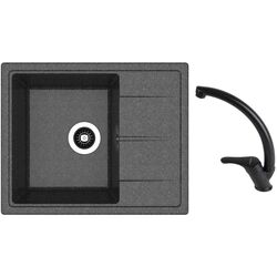 Кухонная мойка + смеситель Dr.Gans Nika 580+SanDonna F1069 (Black)