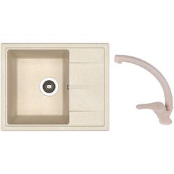 Кухонная мойка + смеситель Dr.Gans Nika 580+SanDonna F1069 (Latte/Beige)
