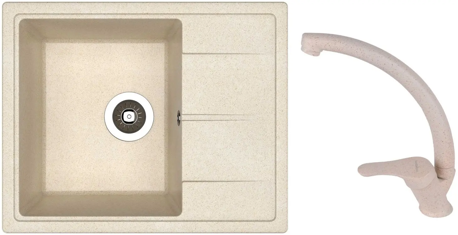 Chiuveta + baterie Dr.Gans Nika 580+SanDonna F1069 (Latte/Beige)