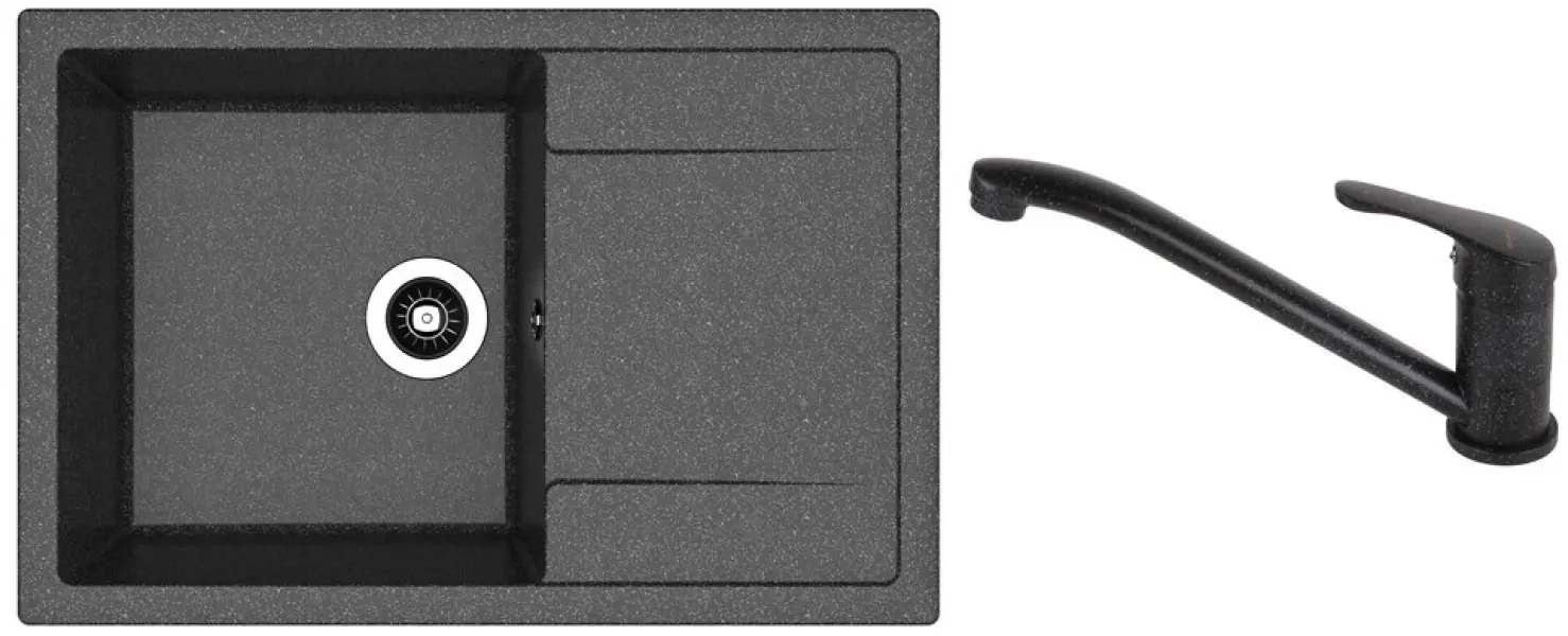 Chiuveta + baterie Dr.Gans Techno 760+SanDonna F1066 (Black)