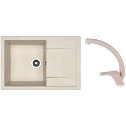 Кухонная мойка + смеситель Dr.Gans Techno 760+SanDonna F1069 (Latte/Beige)