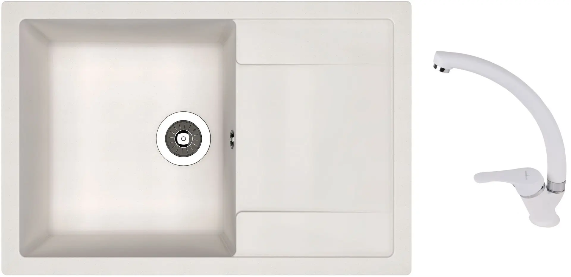 Кухонная мойка + смеситель Dr.Gans Techno 760+SanDonna F1069 (White)