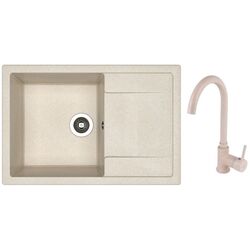 Кухонная мойка + смеситель Dr.Gans Techno 760+SanDonna F7073 (Beige)