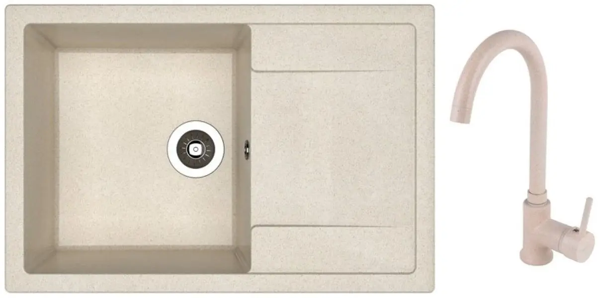 Chiuveta + baterie Dr.Gans Techno 760+SanDonna F7073 (Beige)