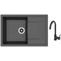 Chiuveta + baterie Dr.Gans Techno 760+SanDonna F7073 (Black)