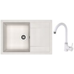 Кухонная мойка + смеситель Dr.Gans Techno 760+SanDonna F7073 (White)