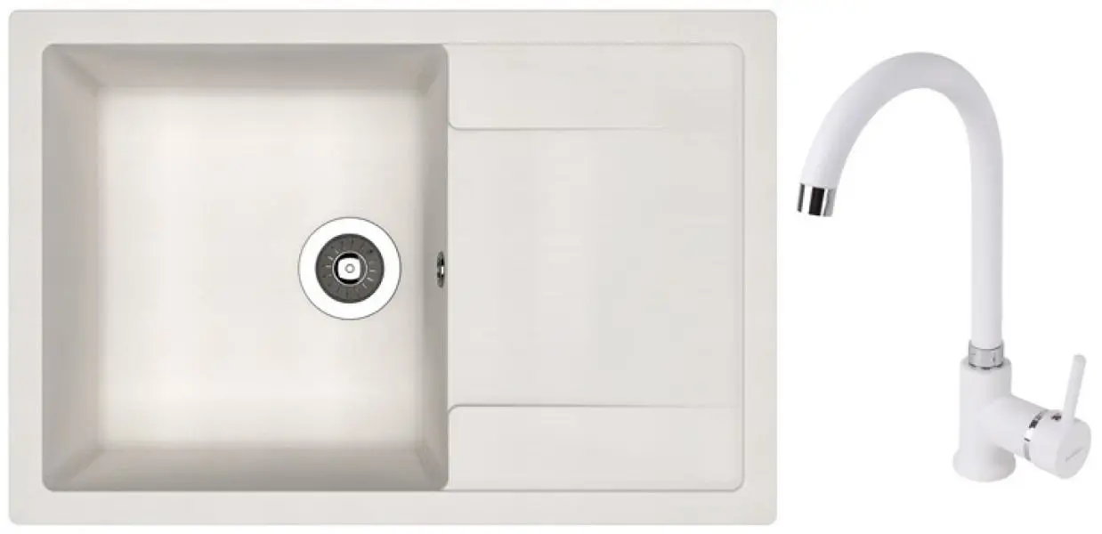 Chiuveta + baterie Dr.Gans Techno 760+SanDonna F7073 (White)