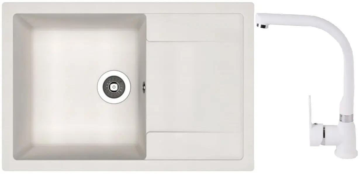 Chiuveta + baterie Dr.Gans Techno 760+SanDonna F7103 (White)