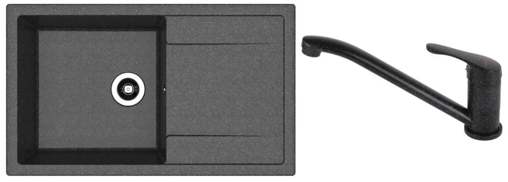 Кухонная мойка + смеситель Dr.Gans Techno 860+SanDonna F1066 (Black)
