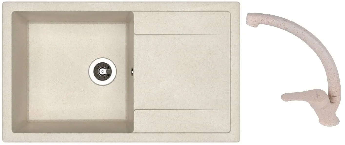 Chiuveta + baterie Dr.Gans Techno 860+SanDonna F1069 (Beige)