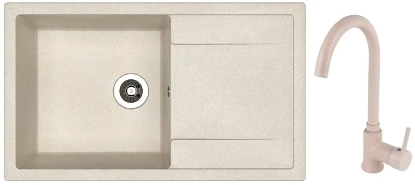 Chiuveta + baterie Dr.Gans Techno 860+SanDonna F7073 (Beige)