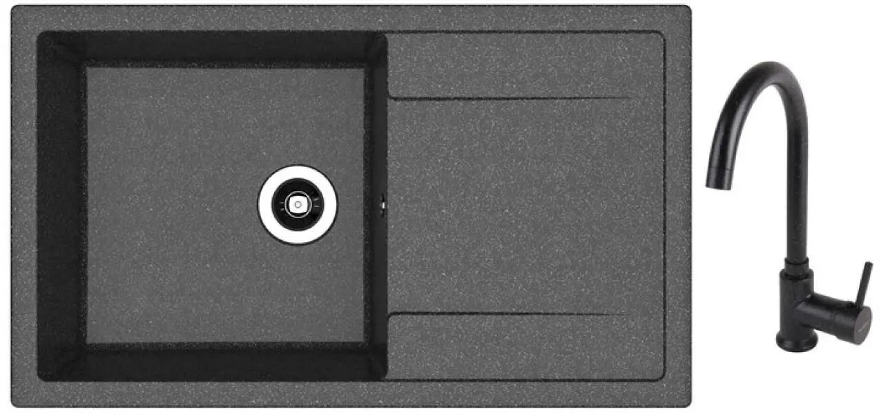 Кухонная мойка + смеситель Dr.Gans Techno 860+SanDonna F7073 (Black)