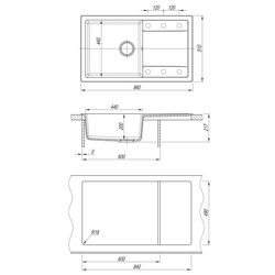 Chiuveta + baterie Dr.Gans Techno 860+SanDonna F7103 (White) Thumb