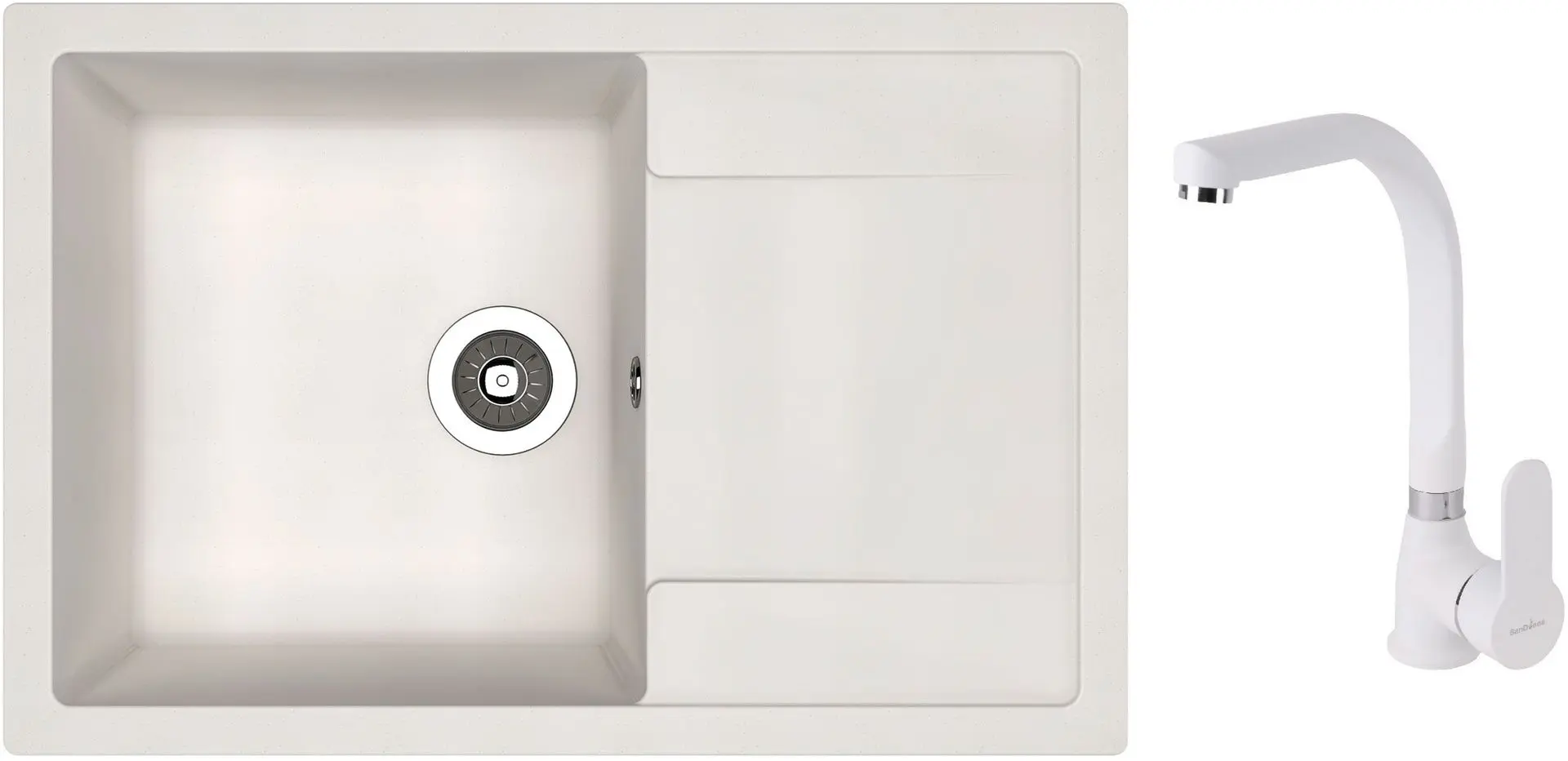 Chiuveta + baterie Dr.Gans Techno 860+SanDonna F7103 (White)