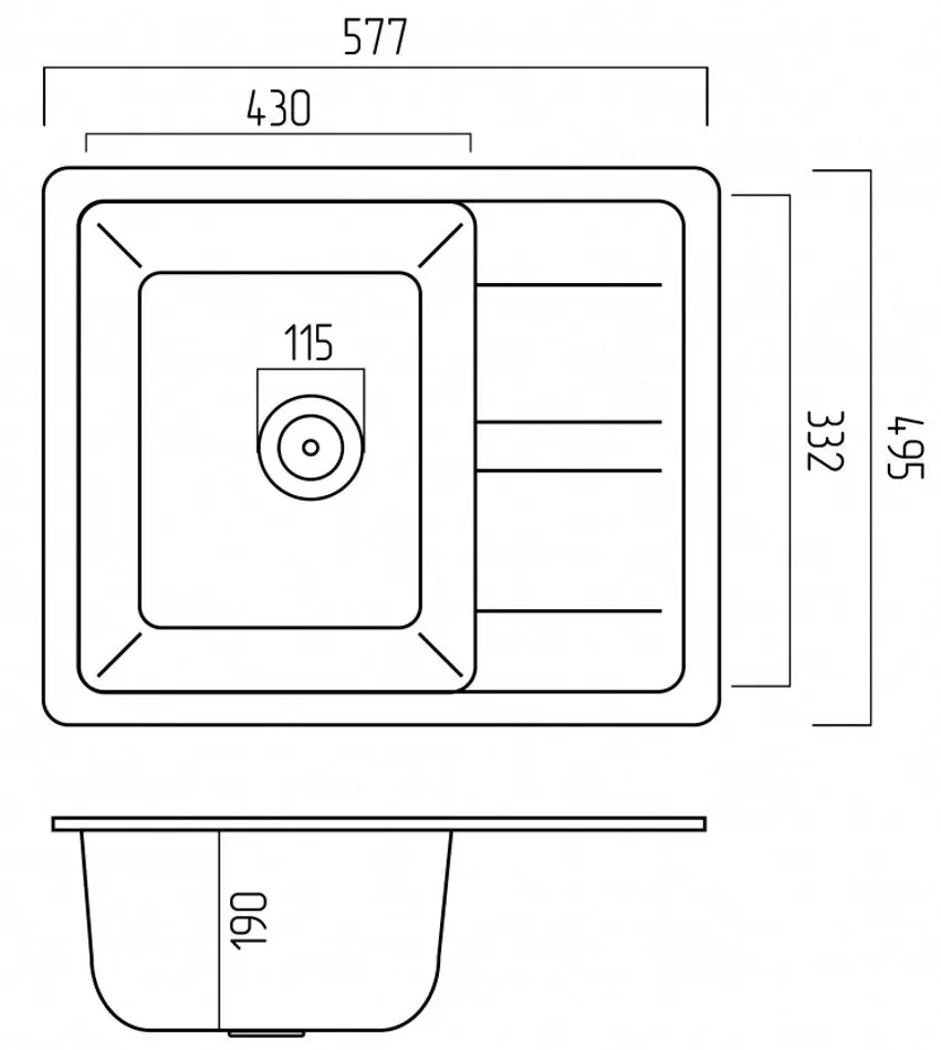Chiuveta Elefant Premium ARIA 5850 (Metallic Black)