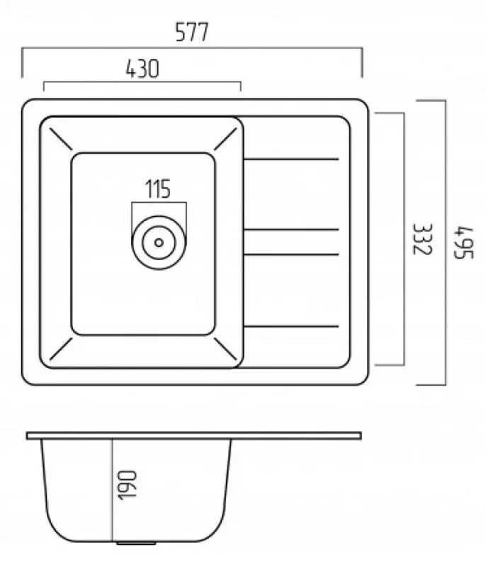 Кухонная мойка Elefant Premium Aria 5852 (Gray) - 6