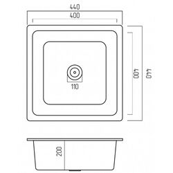 Chiuveta Elefant Premium Ruba 4040 (Metallic Black) Thumb