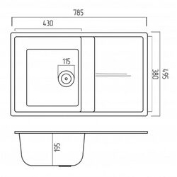 Chiuveta Elefant Premium Selena 7850 (Black Golden) Thumb