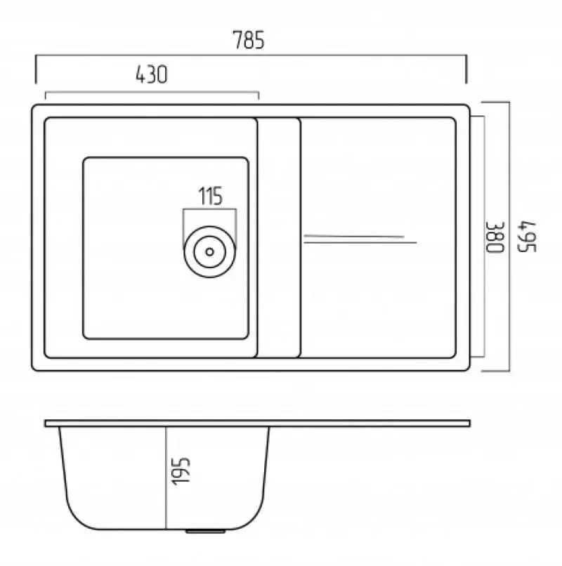 Chiuveta Elefant Premium Selena 7850 (Black Golden)