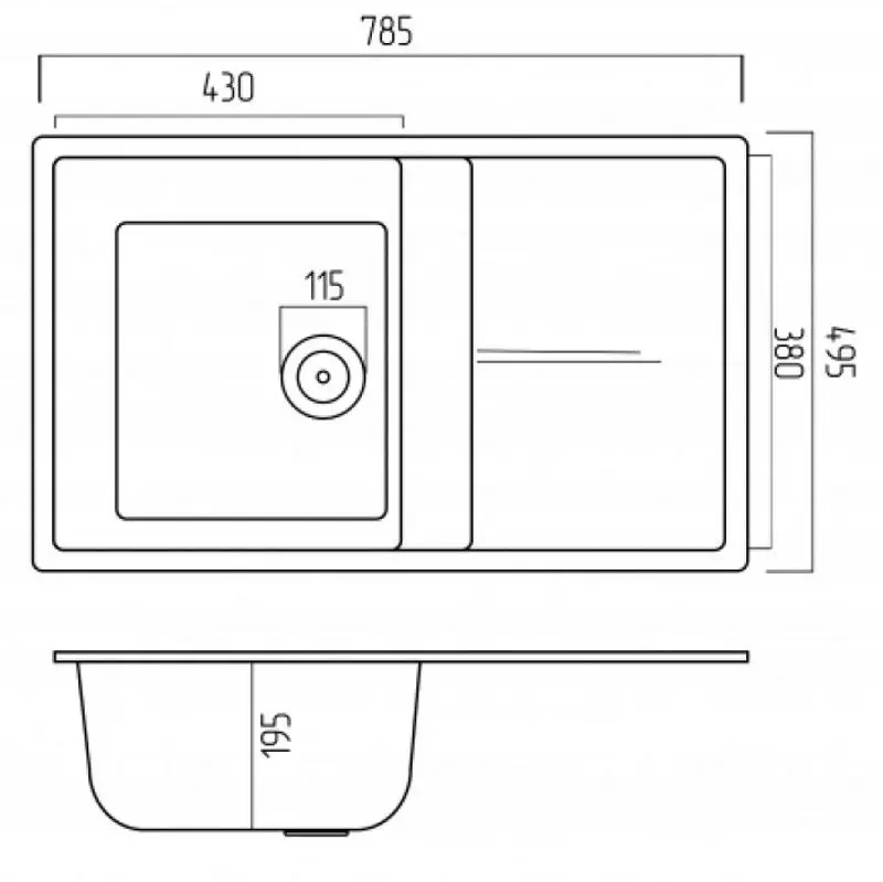 Chiuveta Elefant Premium Selena 7850 (Graphite)