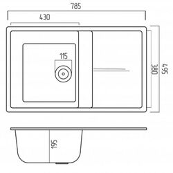 Кухонная мойка Elefant Premium Selena 7850 (Gray) Thumb