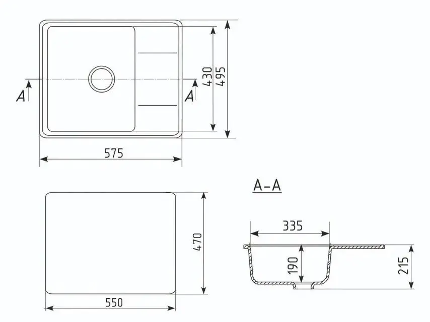 Кухонная мойка Elefant Standart E-575-4 (Black) - 2