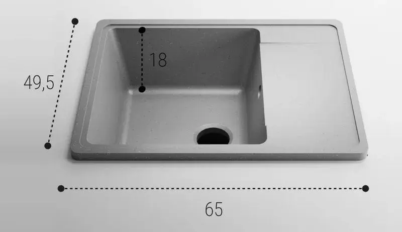 Кухонная мойка Elefant Standart E-650-3 (Grey) - 2