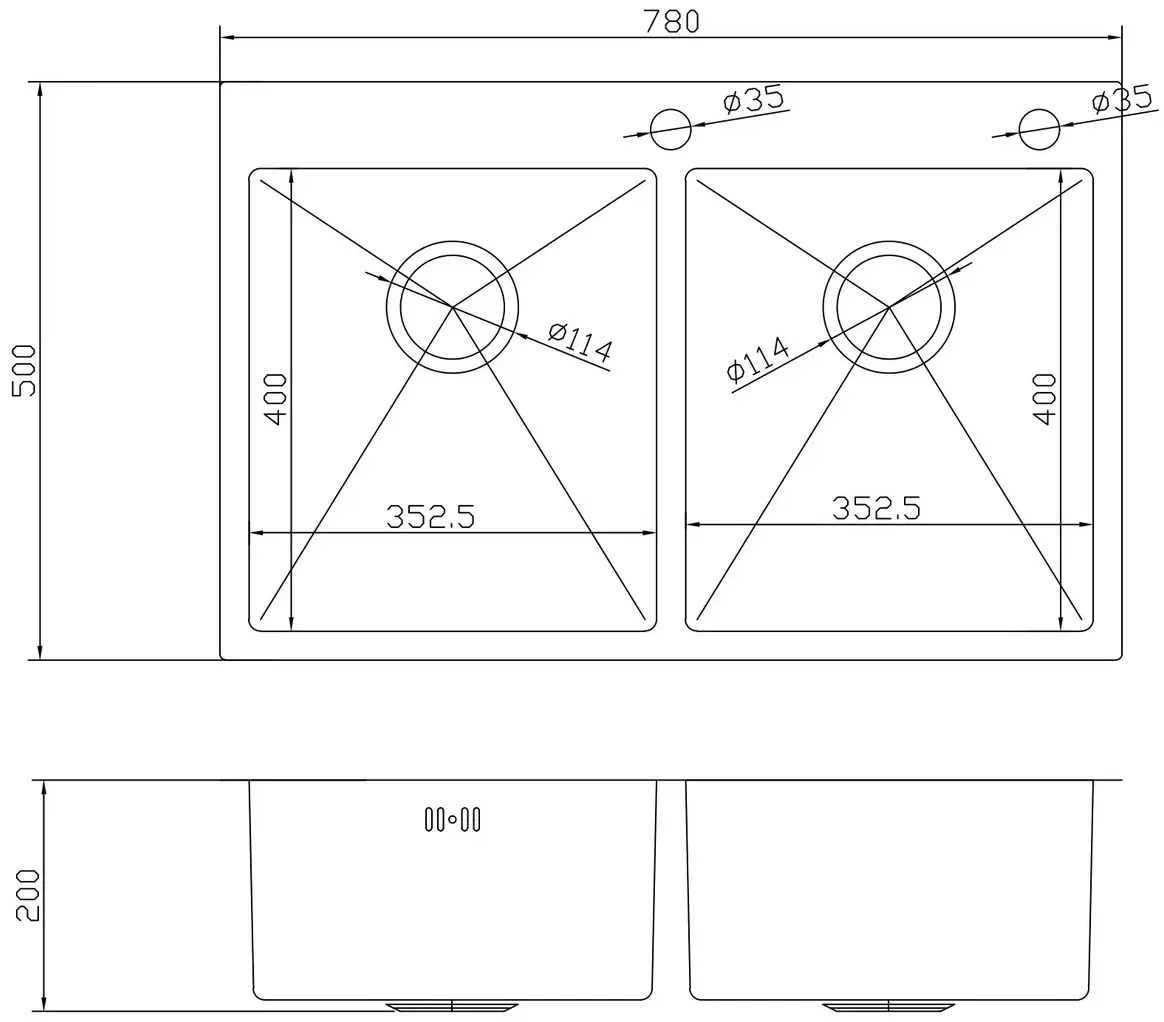Chiuveta de bucatarie cu baterie, dozator si picurator Fabiano 78x50 (Satin)