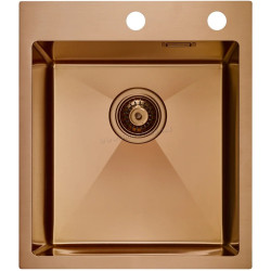Chiuveta de bucatarie cu baterie si dozator Fabiano Nano PVD 50x43 (Bronze)