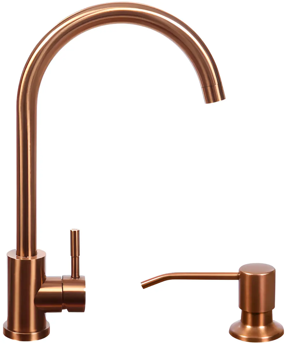 Кухонная мойка cо смесителем и дозатором Fabiano Nano PVD 50x43 (Bronze)