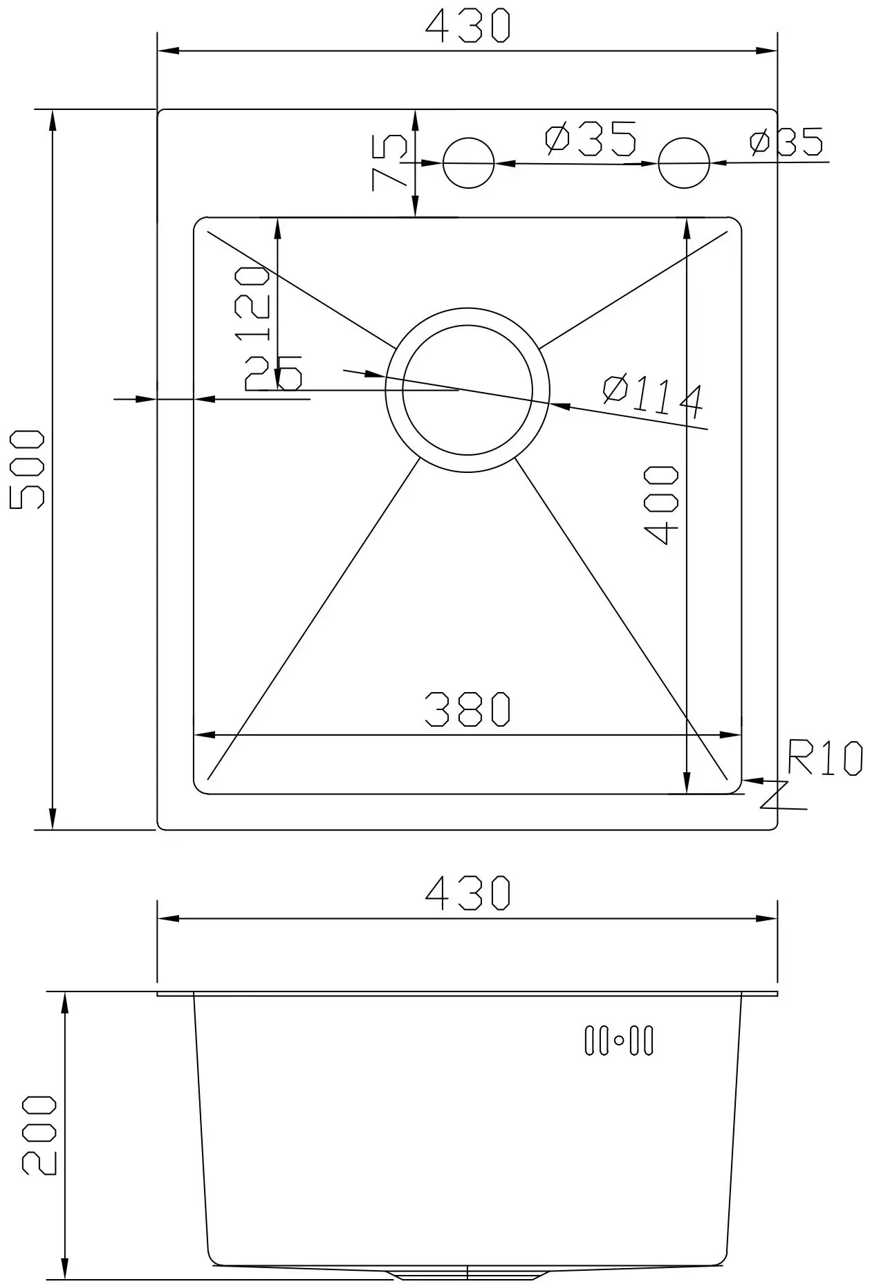 Кухонная мойка cо смесителем и дозатором Fabiano Nano PVD 50x43 (Gold)