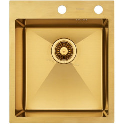 Chiuveta de bucatarie cu baterie si dozator Fabiano Nano PVD 50x43 (Gold)