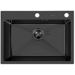 Chiuveta de bucătărie cu baterie si dozator Fabiano Nano PVD 60x45 (Black) Thumb